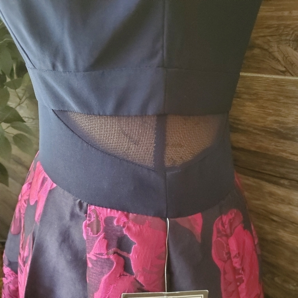 X by Xscape Navy Fuchsia Sleeveless Cocktail Party Dress Size 10 NWT - Picture 8 of 15